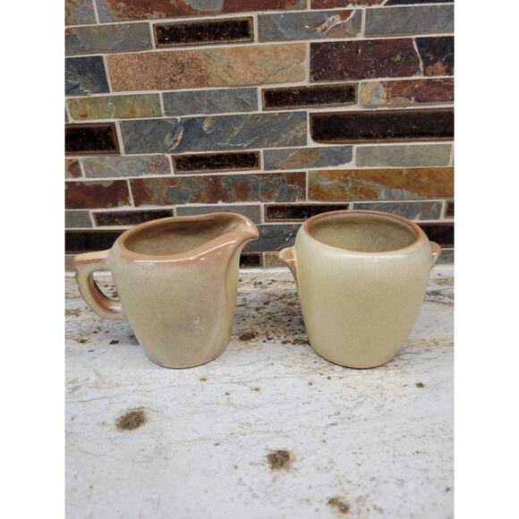 Vintage Frankoma Sugar Creamer, Plainsman Desert Gold, Open Bowl 5DB Pitcher 5DA - Picture 2 of 6